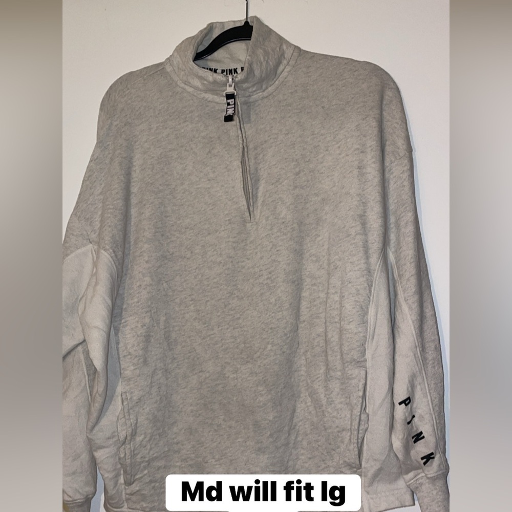 Victoria's Secret Light Gray Zip-Up Sweater